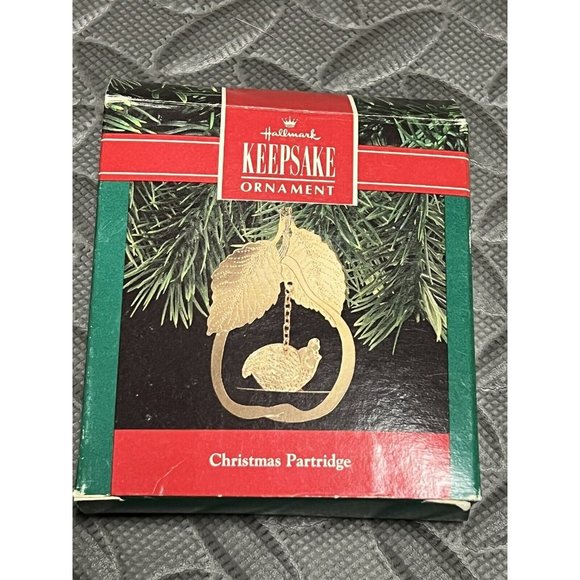 Christmas Partridge 1990 Hallmark Brass Ornament‎ IN BOX 12 Days Cake Topper - Picture 7 of 7